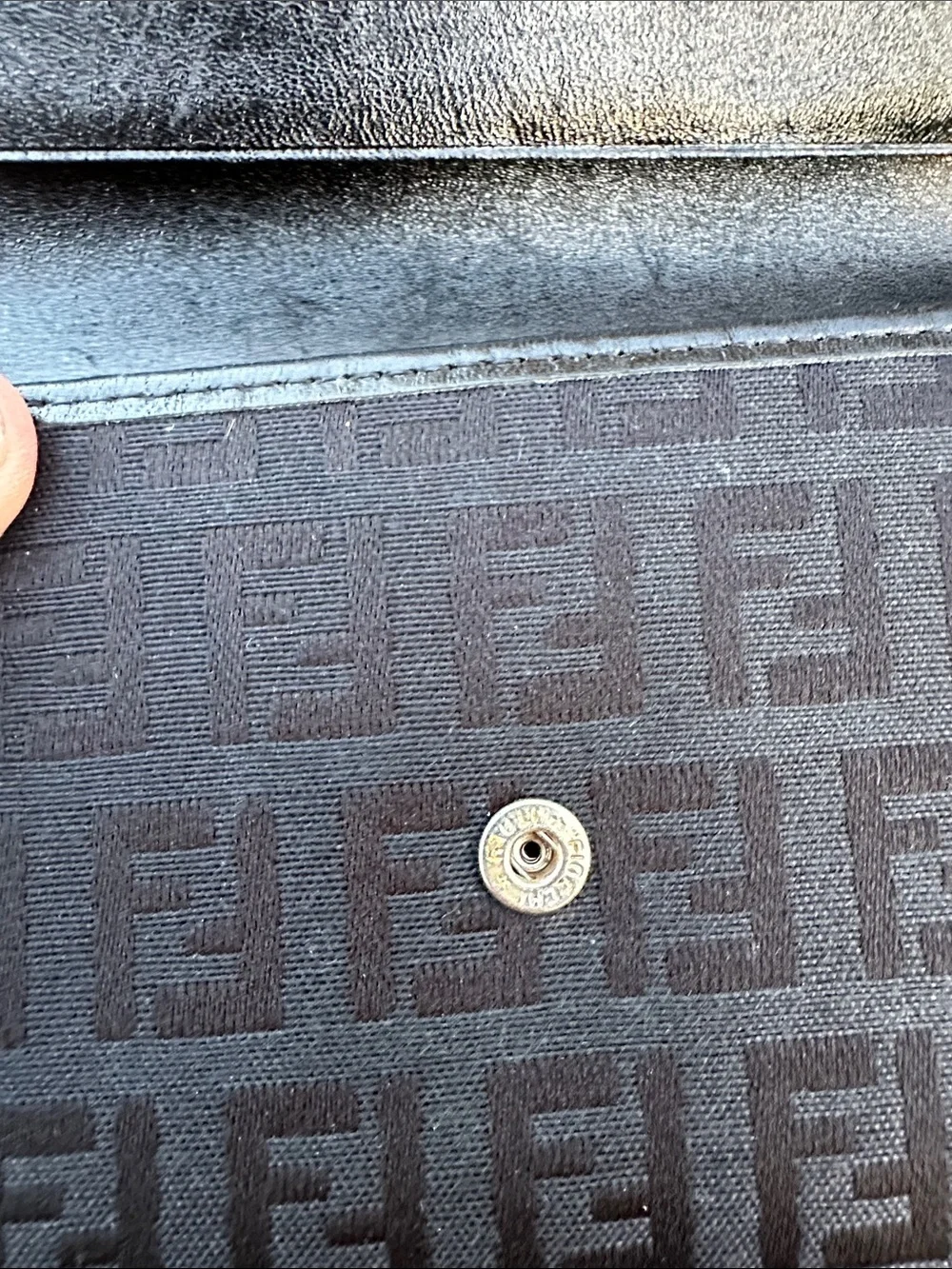 Fendi Black Tonal FF Jacquard Continental Wallet